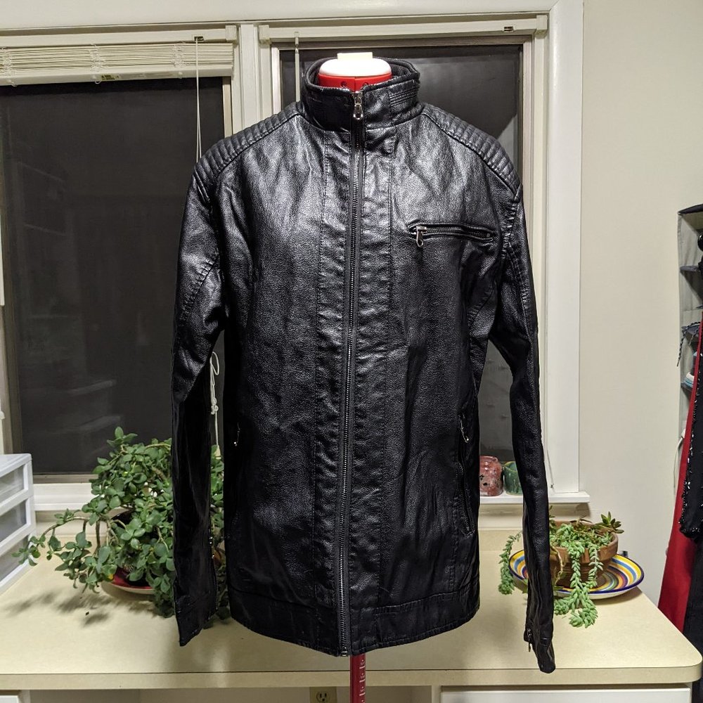 Black faux leather jacket
